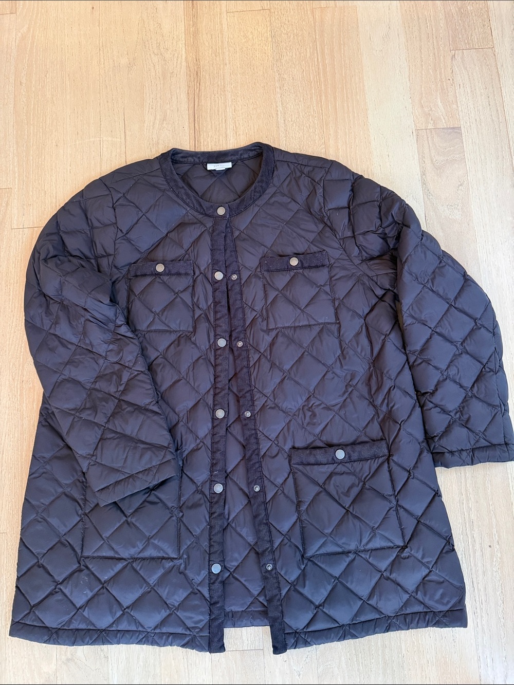 J. Jill Quilted Longline Puffer Jacket - Black